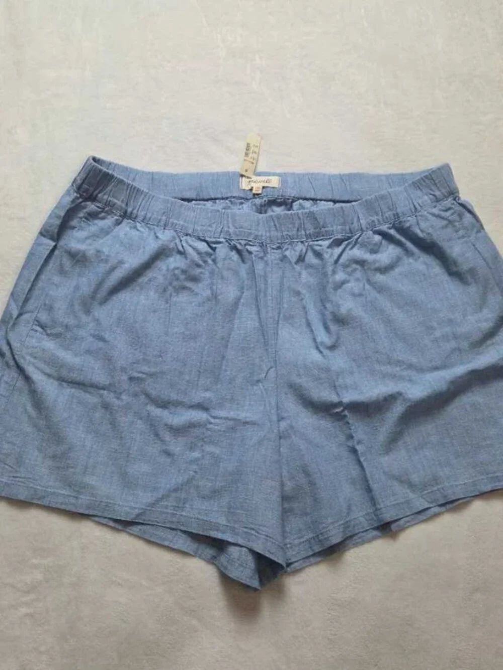 New XXL Madewell chambray pull-on shorts